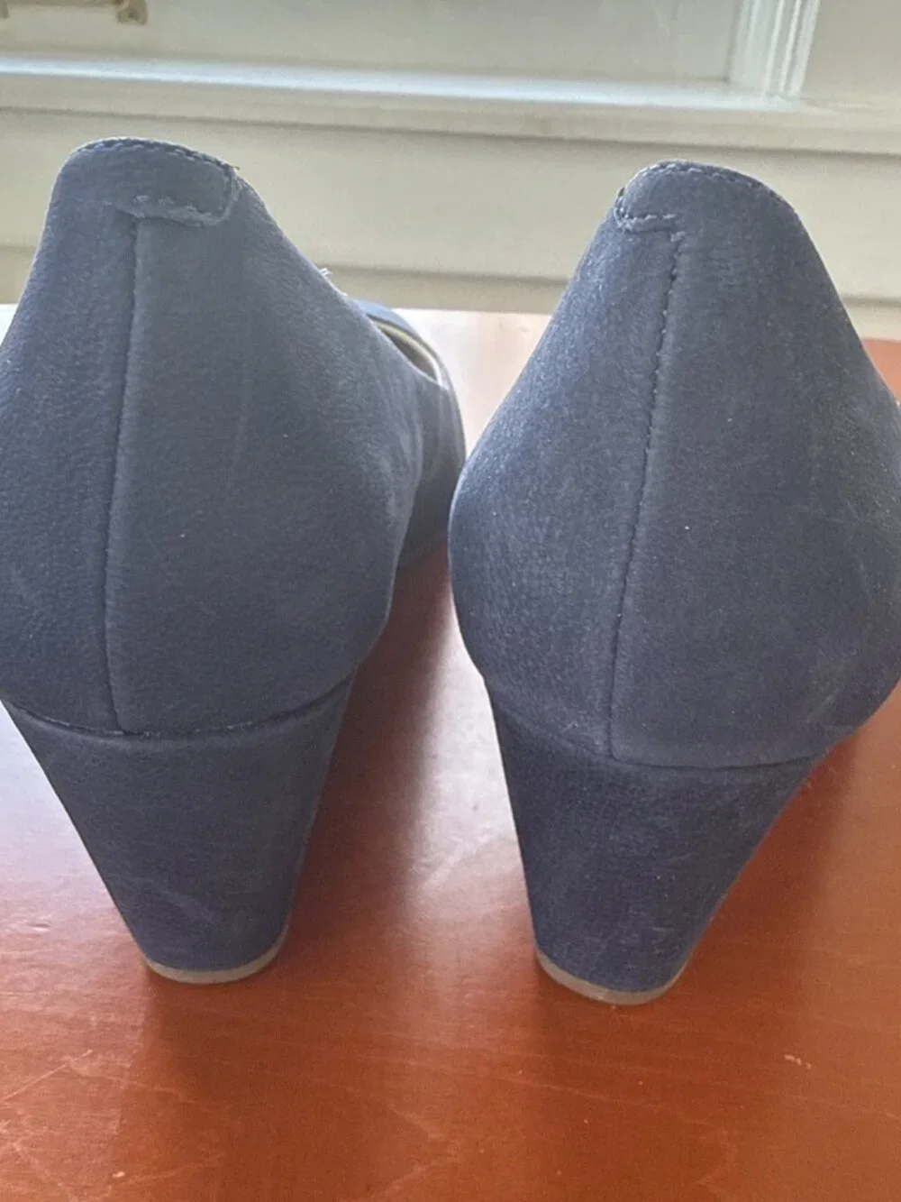 COLE HAAN Women’s Grand Ambition Wedge Pumps Shoes 7.5 waterproof blue suede